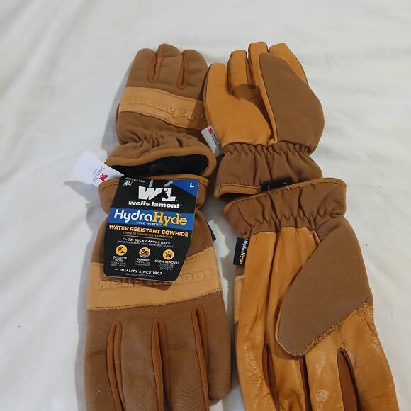 2- PAIR of Wells Lamont Hydra Hyde Cold Weather gloves LARGE 3M Thinsulate - Picture 7 of 8